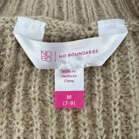 No Boundaries Women's Sz Med 7-9 Sweater V-Neck Striped Multicolor Knit Preowned - Picture 3 of 12